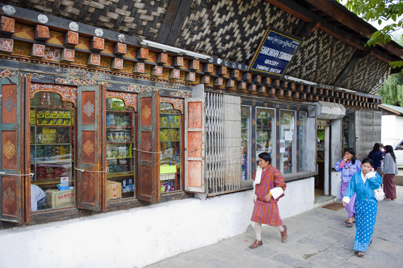 商店,横图,室外,白天,旅游,消费,建筑,街道,不丹,亚洲,首都,社区,摄影,廷布,彩图,旅行,传统文化