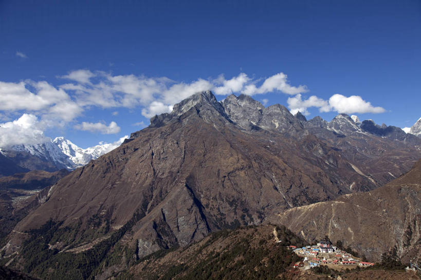 无人,横图,室外,山,山脉,雪,尼泊尔,亚洲,山顶,乡村,宏伟,摄影,宗教,佛教,山脊,修道院,喜马拉雅山脉,彩图,旅行,鲲鹏