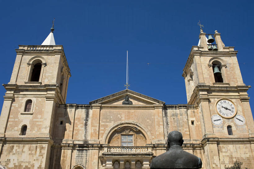 无人,教堂,横图,室外,城市,建筑,欧洲,马耳他,岛,塔,首都,城墙,地标建筑,摄影,宗教,基督教,瓦莱塔,宗教建筑,地中海文化,南欧,巴洛克风格,钟,群岛,彩图,大教堂,联合国教科文组织