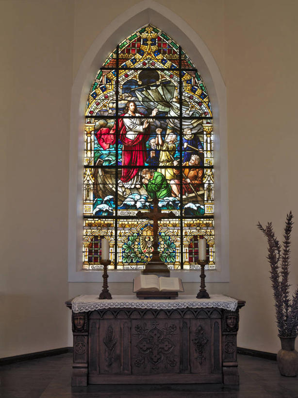 无人,教堂,竖图,纳米比亚,摄影,宗教建筑,祭坛,彩色玻璃,纳米布沙漠,吕德里茨,彩图,帝国