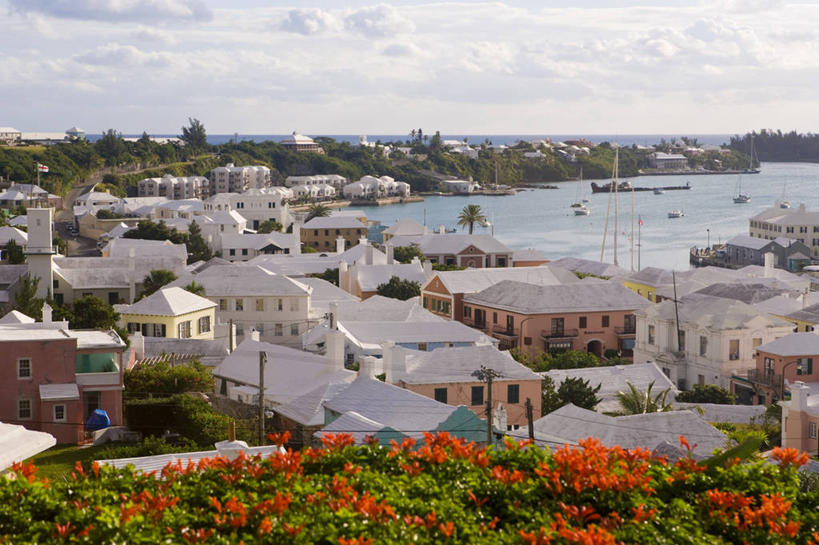 无人,横图,俯视,室外,岛,城镇,地标建筑,大西洋,摄影,百慕大,彩图,高角度拍摄