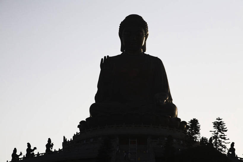 无人,横图,城市,香港,亚洲,摄影,佛教,中国文化,剪影,大屿山,彩图