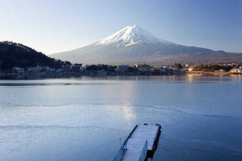 无人,码头,横图,室外,白天,湖,美景,山,雪山,富士山,日本,地形,景观,乡村,风景,自然,景色,摄影,宁静,自然风光,彩图,旅行,河口湖