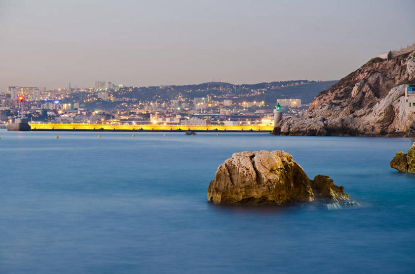 无人,横图,室外,长时间曝光,马赛,海洋,美景,城市,法国,景观,风景,天空,自然,黄昏,景色,摄影,宁静,照亮,自然风光,岩石,彩图