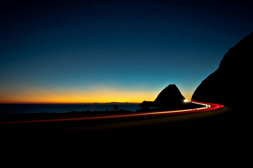 无人,横图,室外,长时间曝光,美景,日落,路,汽车,美国,弯曲,景观,车,风景,自然,交通工具,景色,运输,摄影,尾灯,宁静,迅速,照亮,加利福尼亚,自然风光,载具,剪影,万里无云,奥克斯纳德,岩石,彩图