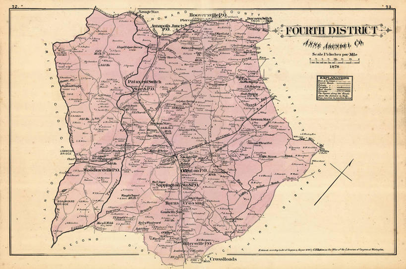 无人,横图,地图,历史,古董,马里兰,彩图