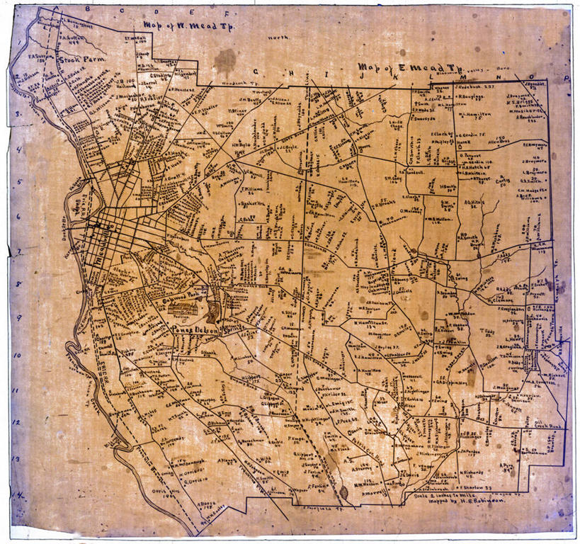 无人,横图,地图,历史,古董,宾夕法尼亚,彩图