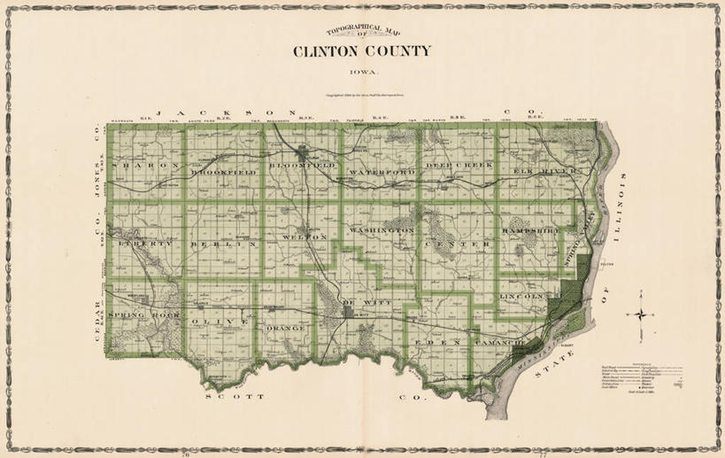 无人,横图,地图,历史,古董,彩图,爱荷华