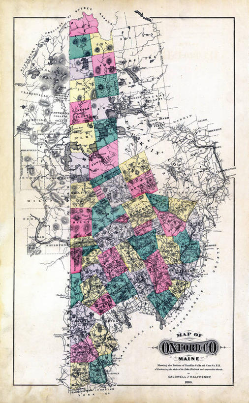 无人,竖图,地图,历史,古董,缅因州,彩图