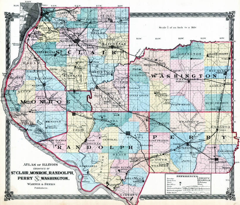 无人,横图,地图,历史,古董,伊利诺斯州,彩图