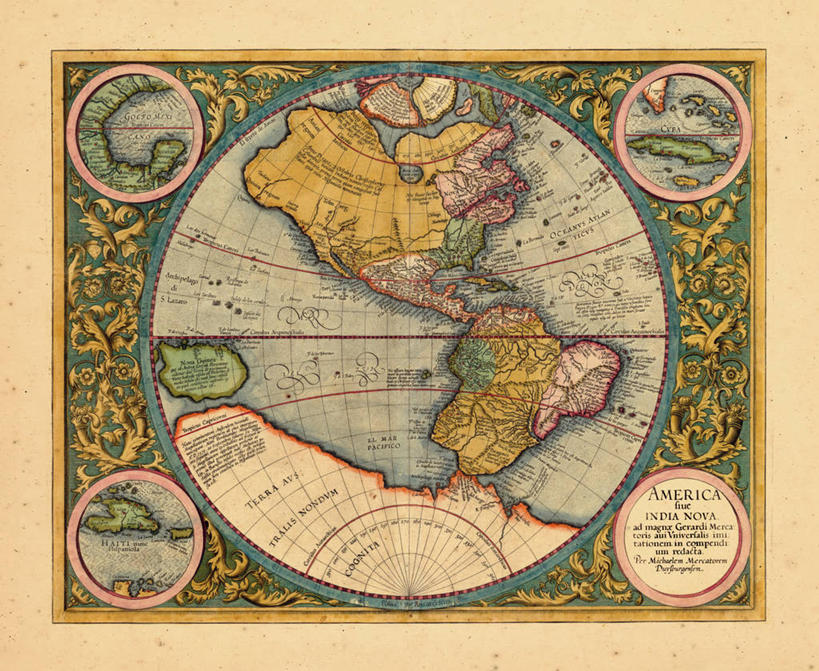 无人,横图,地图,历史,南美,古董,北美,彩图,旅行