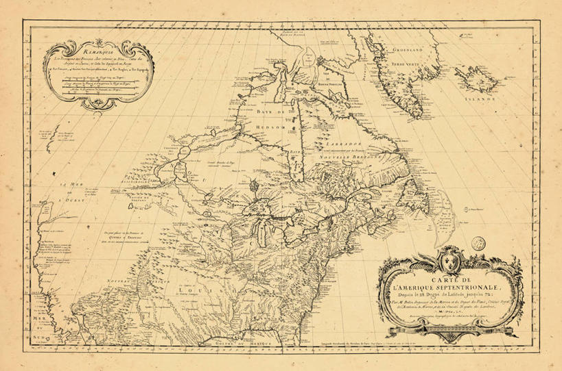 无人,横图,地图,历史,古董,北美,彩图