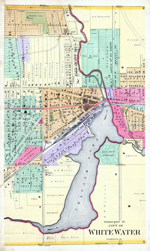 无人,竖图,地图,城镇,历史,古董,威斯康星,彩图,地图学,白水