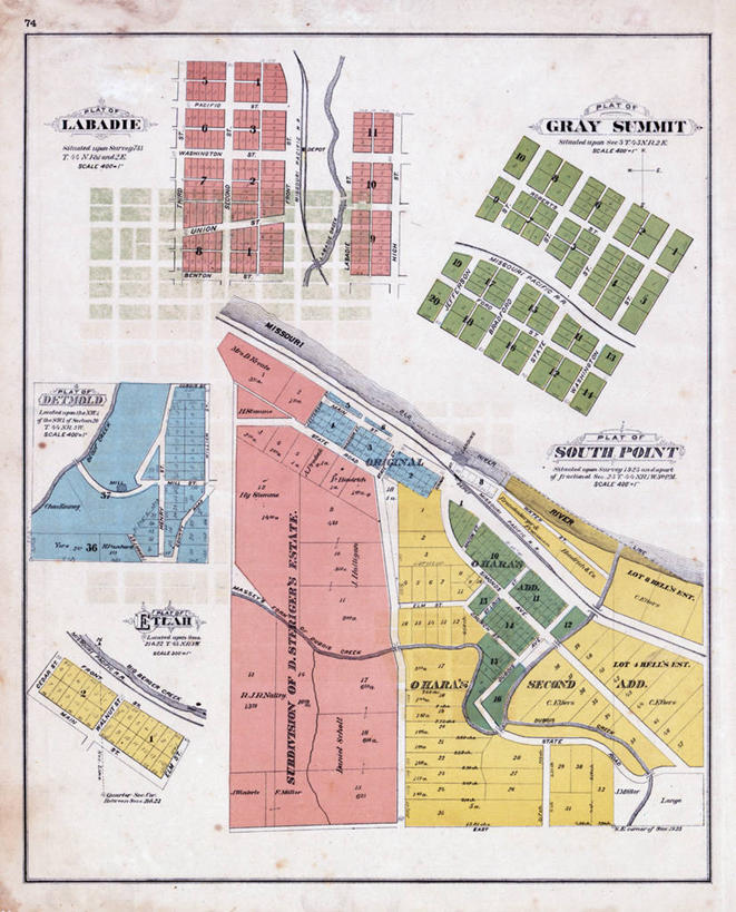 无人,竖图,地图,城镇,历史,古董,密苏里,太平洋岛屿,彩图,地图学