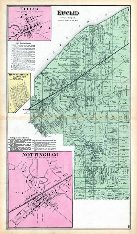 无人,竖图,地图,城镇,历史,古董,俄亥俄州,诺丁汉,彩图,地图学