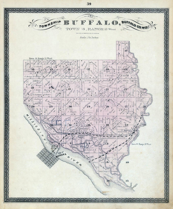 无人,竖图,地图,历史,古董,密西西比河,威斯康星,彩图,地图学