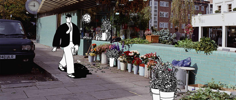 成年人,一个人,花店,横图,全景,插画,照片,室外,白天,购物,消费,数码,科技,城市,街道,汽车,仅一个男性,仅一个人,行人,小贩,阴影,网络,商品,路边,市场,高光,几何,计算机图形,合成,图画,数码合成,货摊,顾客,画,花,花市,仅一个年轻男性,看,卡通,零售,运输,电脑合成图,数码合成图,挑选,越过,合成图,选择,漫画,贩卖,写实,具体,具象,男人,男性,年轻男性,年轻人,步行,彩图