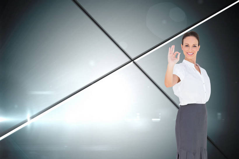 西方人,一个人,无人,商务人士,商务女性,站,笑,微笑,横图,室内,白天,正面,满意,胜利,数码,科技,欧洲,欧洲人,仅一个年轻女性,仅一个女性,仅一个人,阴影,套装,光线,网络,线条,影子,灯光,高光,几何,计算机图形,合成,注视,观察,看,手势,站着,同意,ok手势,观看,电脑合成图,数码合成图,察看,合成图,关注,商务装,工薪阶层,写实,具体,具象,年轻女性,女人,女性,白种人,白领,上班族,站立,半身,彩图,同意手势