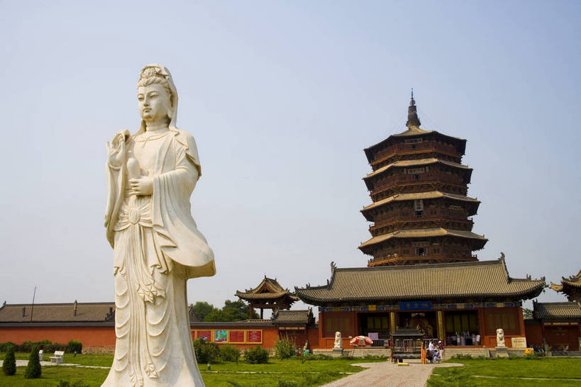 横图,彩色,室外,白天,旅游,度假,智慧,名胜古迹,标志建筑,地标,建筑,中国,亚洲,神话,遗迹,木制,瓦片,楼阁,屋顶,文化遗产,塔,古迹,历史,文化,文物,娱乐,建设,古建筑,墙壁,古代,木制品,享受,休闲,旅游胜地,放松,摄影,观音,古代建筑,中国文化,传说,古文明,东亚,菩萨,山西省,观音菩萨,中华人民共和国,古远,应县,慈悲,中国神话,观世音,观世音菩萨,观音大士,观自在菩萨,彩图,旅行,目的地,bj174