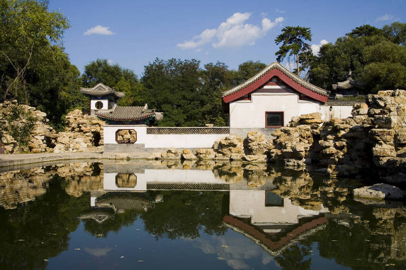 宫殿,横图,室外,白天,湖,建筑,避暑山庄,中国,亚洲,桥,历史,古代,倒影,假山,旅游胜地,摄影,东亚,世界文化遗产,中华人民共和国,华北地区,河北,河北省,冀,承德,承德市,古远,展馆,彩图,承德避暑山庄,承德离宫,热河行宫,bj174