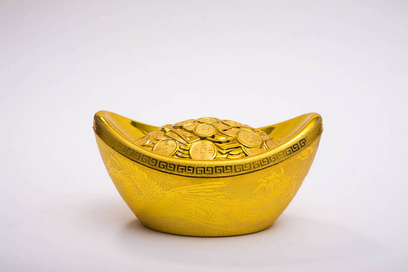 无人,横图,彩色,室内,特写,静物,中国,图片,装饰品,一个,饰品,财富,摄影,金元宝,单个,中国文化,东亚,影棚拍摄,元宝,传统文化,bj174