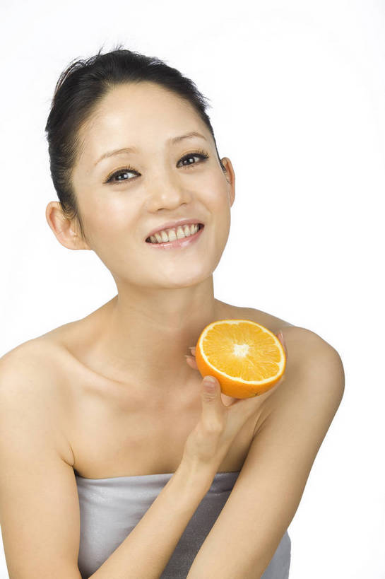 皮肤,修饰,毛发,化妆用品,年轻女性,女人,女性,中国人,年轻人,橘子